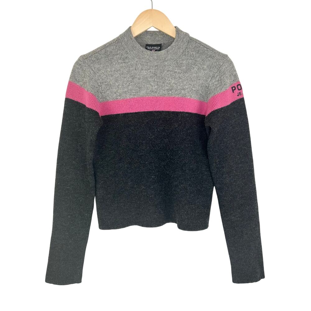 Vintage Polo Jeans Ralph Lauren Sweater Retro 90s Pullover Preppy‎ Sporty Small